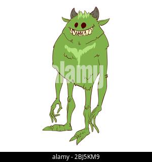 Illustration vectorielle colorée d'un bogeyman de dessin animé, d'un monstre ou d'un démon Illustration de Vecteur