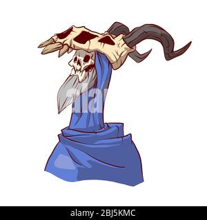 Illustration vectorielle colorée d'un assistant de dessin animé à la barbe grise Illustration de Vecteur