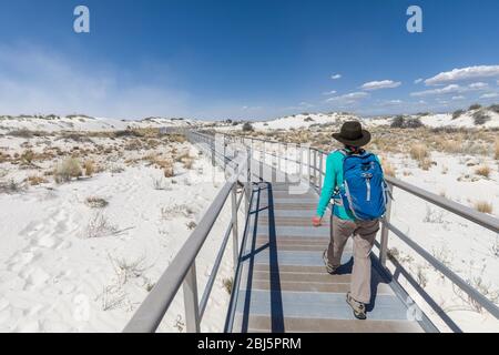 Promenade, White Sands, Nouveau-Mexique, États-Unis Banque D'Images