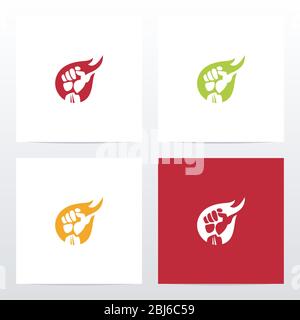 Logo Fist on Fire Illustration de Vecteur
