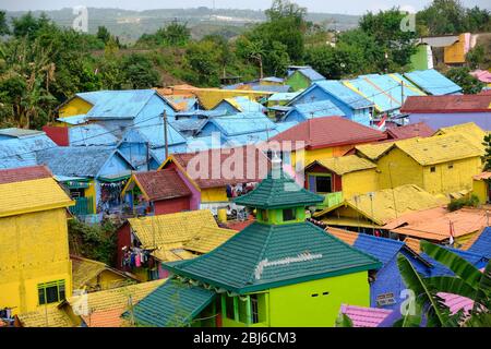 Malang Indonésie - Village de couleur Kampung Warna Warni Jodipan Banque D'Images
