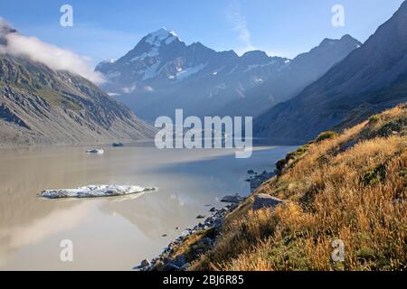 Lac Hooker et Aoraki/Mt Cook Banque D'Images