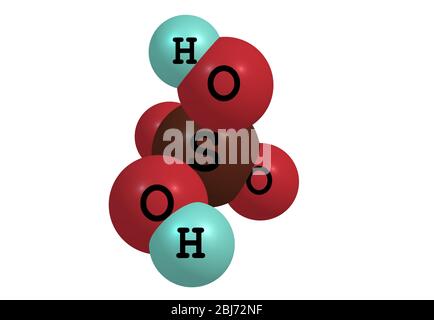 L'acide sulfurique (acide sulfurique) est un acide minéral fort très corrosif dont la formule moléculaire est H2SO4. C'est un piquant-étheal, incolore à gigole Banque D'Images