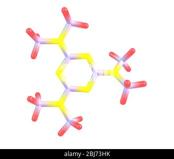 Modèle d'une molécule d'Altrétamine (Hexalen). Il est utilisé ...