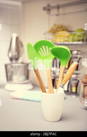 Set de couverts dans la fermeture de la tasse Banque D'Images