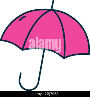 icône parapluie sur fond blanc, style de ligne et de remplissage, illustration vectorielle Illustration de Vecteur