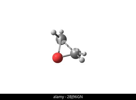 L'oxyde d'éthylène, également appelé oxirane, est le composé organique. Il s'agit d'oxyde est un gaz inflammable incolore à température ambiante, avec une odeur douce et légèrement douce Banque D'Images