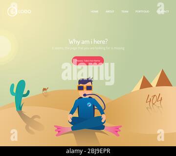 404 erreur avec les plongeurs mal placés Illustration de Vecteur