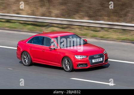 Audi 4 S Line TDI S-A rouge 2016 ; véhicules routiers pour véhicules, véhicule de conduite sur route, moteurs, moteur, voiture sur autoroute Banque D'Images