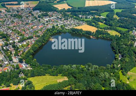 , lac Blauer See à Dorsten-Holsterhausen, 19.07.2016, vue aérienne, Allemagne, Rhénanie-du-Nord-Westphalie, région de la Ruhr, Dorsten Banque D'Images