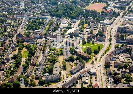 , région environnante de Friedrich-Ebert-Strasse à Bottrop, 19.07.2016, vue aérienne, Allemagne, Rhénanie-du-Nord-Westphalie, Ruhr, Bottrop Banque D'Images