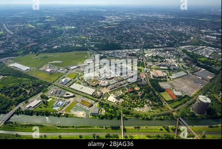 , centre commercial Centro et Gasomètre à Oberhausen, 23.06.2016, vue aérienne, Allemagne, Rhénanie-du-Nord-Westphalie, région de la Ruhr, Oberhausen Banque D'Images