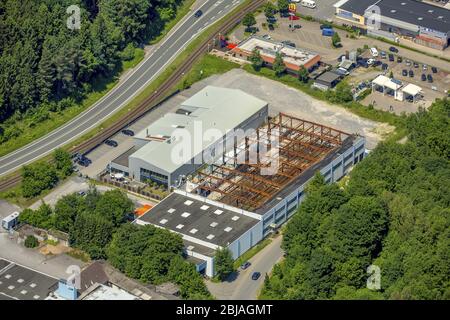 Propriété industrielle et société Zum Puddelhammer à Warstein-Bélec, 07.06.2016, vue aérienne, Allemagne, Rhénanie-du-Nord-Westphalie, pays aigre, Warstein Banque D'Images