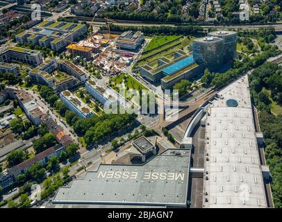 Parc des expositions Messe Essen, 23.06.2016, vue aérienne, Allemagne, Rhénanie-du-Nord-Westphalie, région de la Ruhr, Essen Banque D'Images