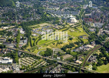 Parc OLGA-Park dans la partie Osterfeld d'Oberhausen-Osterfeld, 23.06.2016, vue aérienne, Allemagne, Rhénanie-du-Nord-Westphalie, Ruhr Area, Oberhausen Banque D'Images