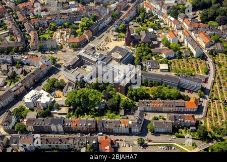 , hôpital Marien-Hospital, église Marienkirche et bâtiments résidentiels à Witten, 19.07.2016, vue aérienne, Allemagne, Rhénanie-du-Nord-Westphalie, région de la Ruhr, Witten Banque D'Images