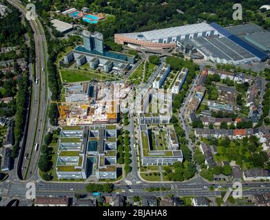 Parc des expositions Messe Essen, 23.06.2016, vue aérienne, Allemagne, Rhénanie-du-Nord-Westphalie, région de la Ruhr, Essen Banque D'Images