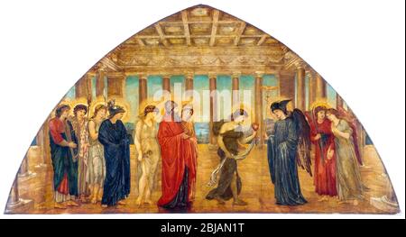 Cupid et Psyche, Murals verts du Palais : psyché entrant dans les portails d'Olympus, peinture d'Edward Burne-Jones, 1872-1881 Banque D'Images