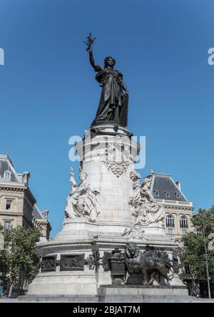 PLACE DE LA RÉPUBLIQUE, PARIS Banque D'Images