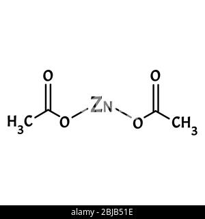 L'acétate de zinc est une formule chimique moléculaire. Infographies du zinc. Illustration vectorielle sur un arrière-plan isolé. Illustration de Vecteur