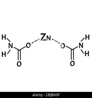 Le glycinate de zinc est une formule chimique moléculaire. Infographies du zinc. Illustration vectorielle sur un arrière-plan isolé. Illustration de Vecteur