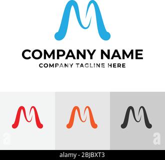 Modèle de logo lettre M. Modèle vectoriel du logo lettre M. Modèle vectoriel élégant lettre L. Illustration de Vecteur