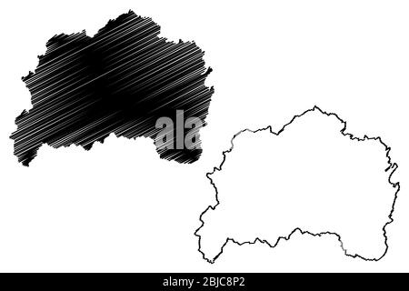 Remscheid City (République fédérale d'Allemagne, Rhénanie-du-Nord-Westphalie) illustration vectorielle, esquisse de griffonnage carte de la ville de Remscheid Illustration de Vecteur