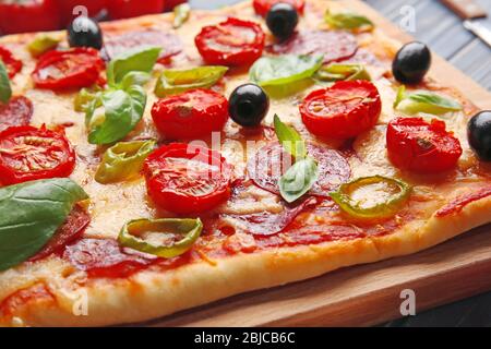 De délicieuses pizzas, gros plan Banque D'Images
