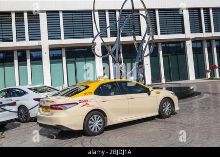 Taxi de la ville de Dubaï dans les rues de la ville., Banque D'Images