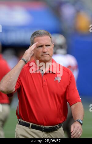16 septembre 2012: Bill Sheridan, coordinateur défensif des Buccaneers de Tampa Bay pendant une semaine 2, NFL NFC, entre les Buccaneers de Tampa Bay et le New Y Banque D'Images