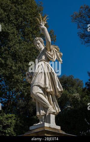 Sculpture de Ceres ( demeter grec ) ancienne déesse romaine dans les jardins de Boboli à Florence, Toscane, Italie, Europe Banque D'Images