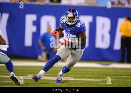 05 septembre 2012: New York Giants Tight end Martellus Bennett (85) fait une réception pendant une semaine 1 match NFL entre les Dallas Cowboys et New Y Banque D'Images
