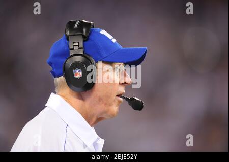 05 septembre 2012: Tom Coughlin, entraîneur en chef des Giants de New York au cours d'une semaine 1, rencontre NFL entre les Dallas Cowboys et les New York Giants de Metlife Stadi Banque D'Images