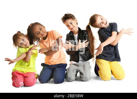 De jolis petits danseurs sur fond blanc Banque D'Images