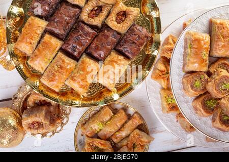 baklava dessert traditionnel, bien connue au moyen-orient et délicieuse Banque D'Images