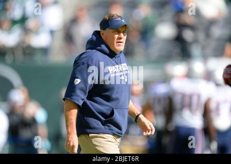 20 octobre 2013 : Bill Belichick, entraîneur-chef des Patriots de la Nouvelle-Angleterre pendant les guerrières d'avant-match pendant une semaine 7, l'AFC East match entre le Patr de la Nouvelle-Angleterre Banque D'Images