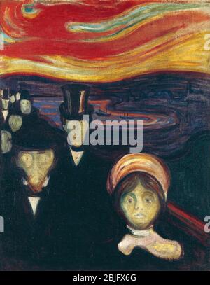 L'anxiété d'Edvard Munch, 1894. Musée Munch à Oslo, Norvège Banque D'Images