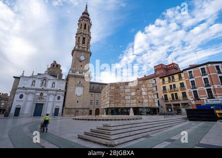 Cathédrale de Catedral del Salvador, cathédrale de la Seo et musée du Forum de Césaaraugusta, Plaza de la Seo, Saragosse, Espagne, Europe Banque D'Images