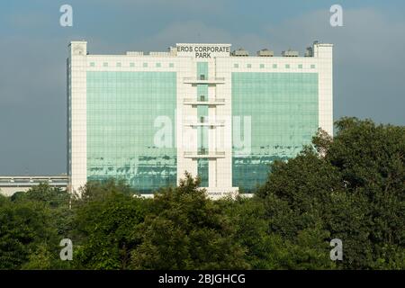 Gurgaon, Haryana / Inde - 28 septembre 2019: Eros Corporate Park nouveau complexe commercial et de bureau à Gurgaon, Inde Banque D'Images