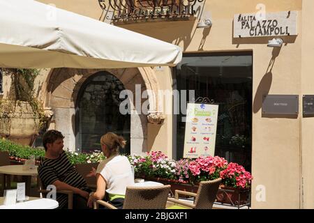 Palazzo Ciampoli, Taormine City, Sicile Island, Italie, Europe Banque D'Images