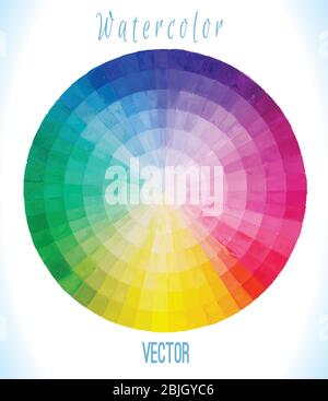 Cercle spectral vectoriel multicolore. Illustration de l'aquarelle dessinée à la main. Illustration de Vecteur