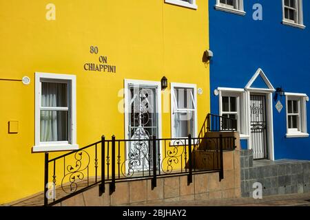 Maisons colorées, Bo-Kaap, Cape Town, Afrique du Sud Banque D'Images