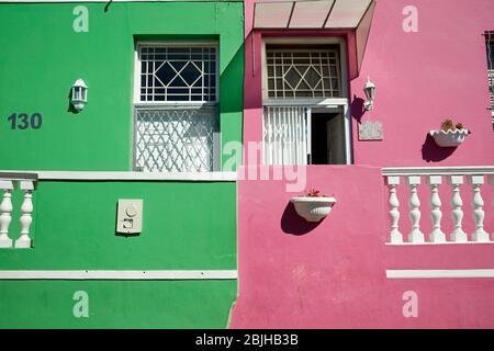 Maisons colorées, Bo-Kaap, Cape Town, Afrique du Sud Banque D'Images