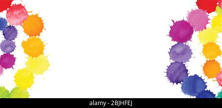 Taches, éclaboussures et gouttes d'aquarelle. Texture de la couleur d'eau réelle. Fond de dégradé de couleur d'eau dessinée à la main Illustration de Vecteur