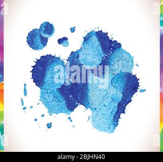 Kit de colorations peintes en aquarelle bleu vectoriel. Fonds vectoriels texturés bleu aquarelle définis Illustration de Vecteur