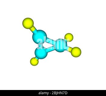 Le cyclopropène est un composé organique dont la formule est C3H4. C'est le cycloalcène le plus simple. Il a une structure triangulaire Banque D'Images