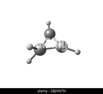 Le cyclopropène est un composé organique dont la formule est C3H4. C'est le cycloalcène le plus simple. Il a une structure triangulaire Banque D'Images