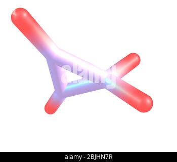 Le cyclopropène est un composé organique dont la formule est C3H4. C'est le cycloalcène le plus simple. Il a une structure triangulaire Banque D'Images