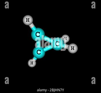 Le cyclopropène est un composé organique dont la formule est C3H4. C'est le cycloalcène le plus simple. Il a une structure triangulaire Banque D'Images