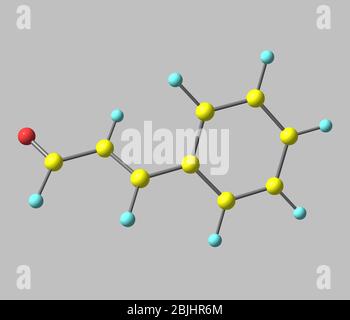 Le cinnamaldéhyde est le composé organique qui donne à la cannelle sa saveur et son odeur. Ce liquide visqueux jaune pâle se produit naturellement dans l'écorce de cinna Banque D'Images